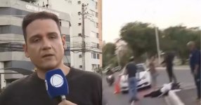 Repórter da Record é agredido ao vivo com socos durante cobertura na Bahia