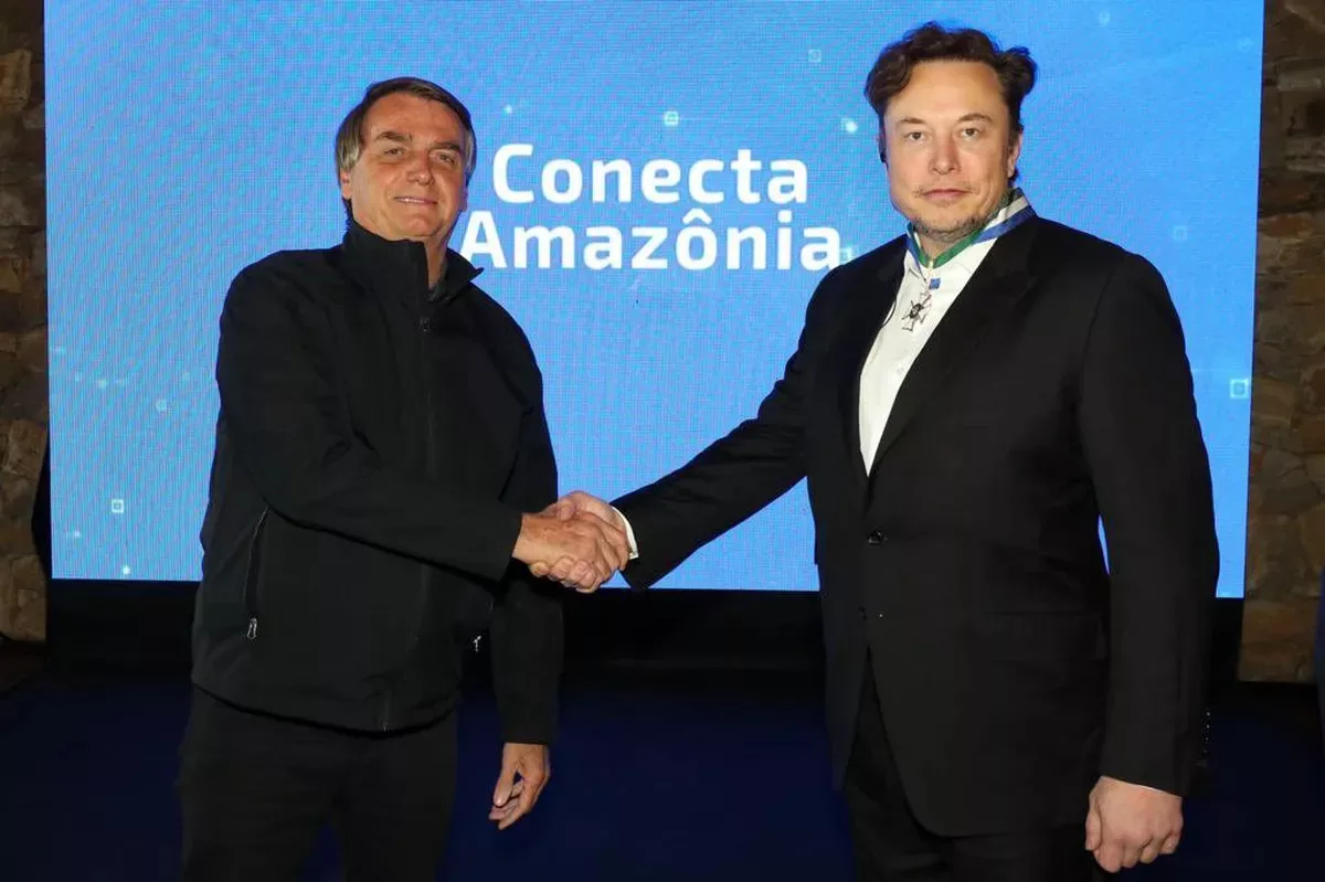 Elon Musk e Bolsonaro (Foto: Reprodução)